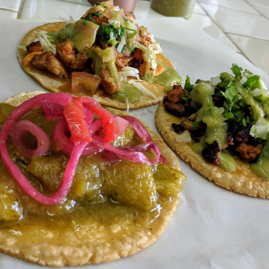 Street Tacos and Grill - Chicharron Al Pastor Shrimp Tacos (Foodzooka)